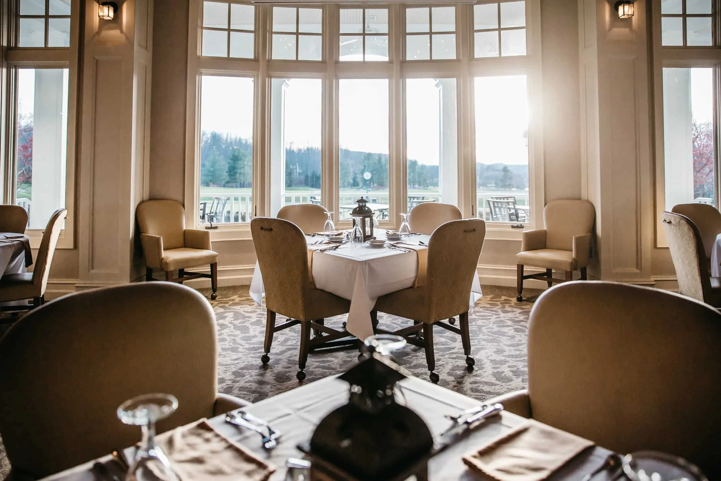 The Main Dining Room set for service